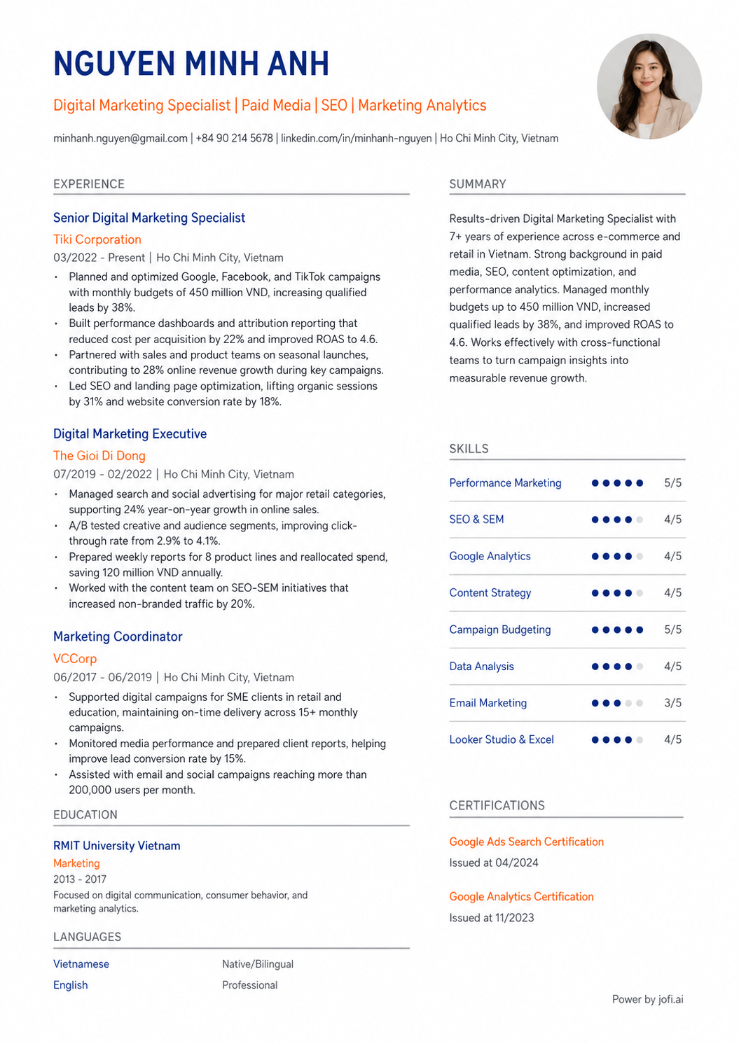 Mẫu CV Modern