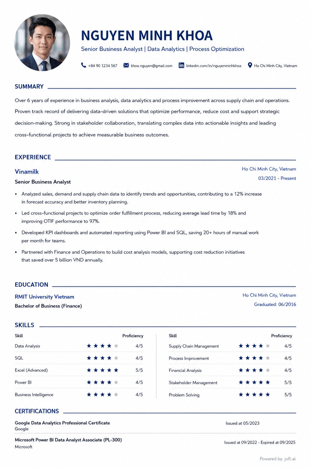 Mẫu CV Professional